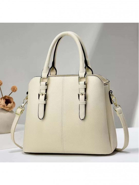 Faux Leather Satchel Bag 